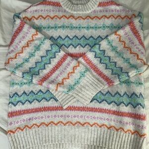 American Eagle Outfitters Multicolor Crew Neck Sweater